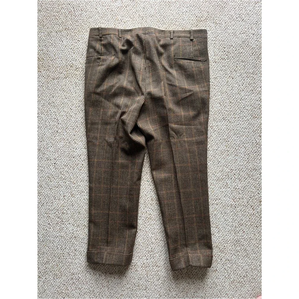 Vintage Rare 50s/60s Brooks Brothers Pleated Wool Plaid ~33” Made in USA
